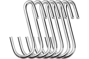 Baoswi 20 Stück robuste S-Haken 6 cm S-förmige Haken zum Aufhängen große Kleiderbügel für Küche, Bad, Schlafzimmer und Büro (Silber)