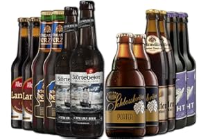 BierSelect Dunkelbier-Paket - 12 dunkle Bierspezialitäten aus ganz Deutschland - Top Biergeschenk Paket zu Weihnachten, Vatertag, Ostern oder Geburtstag für den Mann, Freund, Vater, Opa oder Kollegen