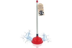 Chabrias Ltd Drain Plunger 49cm Extra Long Handle 14cm Suction Cup – Heavy-Duty Toilet Unblocker, Sink and Bath Plunger for Bathroom and Kitchen Blocked Drains Cleaner for Home and Workplace Daily Use