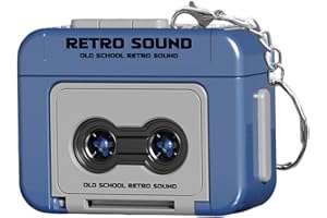 HBBGDIY Keychain Retro Mini Cassette Registratore con musica, lettore di microcassette registrabile con altoparlante Built -In per zaini, borse