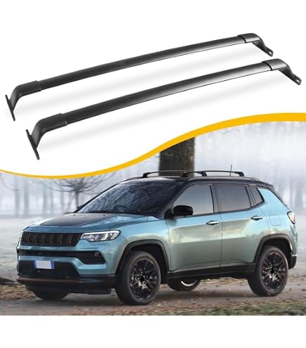 Barre Tetto Portapacchi Per Jeep Compass 2017-2025 | 2 Barre In Alluminio Grigio, Portata 75 Kg | Con Blocco Antifurto