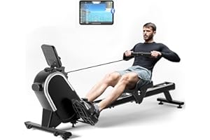 Rowing Machine（2025）, CHAOKE Magnetic Rowing Machines for Home 350 LB Weight Capacity, 16 Levels Resistance Row Machine with Dual Slide Rail Space-Saving Vertical Storage, Easy Assembly