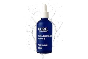 PURE. COSMETICS PURE. Scalp & Hair Growth Oil – Repair Treatment with Castor, Jojoba, Coconut & Vitamin E – Hot Oil Hair Treatment for Dry Scalp & Prevents Loss, Perfect for Men and Women – Vegan 100 ML