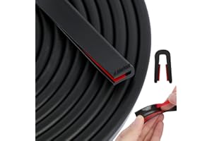 KIGIFT 4m/13.12 ft Rubber Edge Trim, Self-Adhesive U Channel Edge Trim, Black Edge Protector Strip Fit 1.5 mm, Grommet Strip for Sheet Metal, Panels, Car Doors, Steel Plates, Hatches, Table Corners (0.15cm)