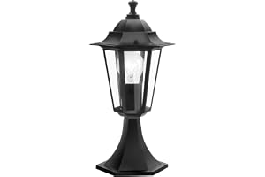 EGLO utomhus baslampa Laterna 4, 1 ljuskälla utomhuslampa | baslampa av gjuten aluminium och glas, färg svart, sockel E27, IP
