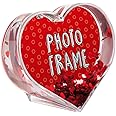 Small Heart Shaped Acrylic Photo Frame (12 cm x 8.5 cm) 1 Piece - Eye-Catching Glitter Design, Perfect Keepsake, & Gift for Loved Ones