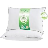 APSMILE - Goose Feather Pillow 50 x 75 | Exterior: 90% White Down | Interior: Feather Blend | Pillows: 100% Organic Cotton |