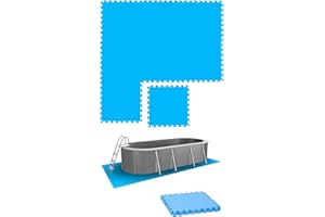 eyepower 8 Große Matten: 1,9m² Poolunterlage 50x50 Antirutschmatte Boden Poolmatte - Pool Unterlage Outdoor Matte Poolunterlage Matten - Platten für Pool Schutzmatte unter Pool Bodenmatte Pool Outdoor