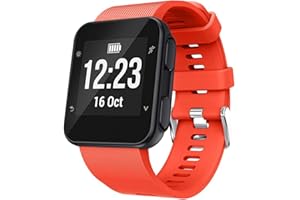 Chainfo Bracelet Montre Silicone compatible avec Garmin Forerunner 35 / Forerunner 30, Replacement Bande Bracelet Chaîne de Montre avec Fermoir en Métal Réglable NO230514
