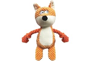 YUREMEEY Jouet Chien Interactif à Couinement et Mâcher - Sûr et Durable pour Chiot, Petite et Moyenne Taille - Renard
