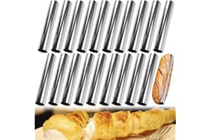 ADERTOS 20 Pièces Moules à Crème en Acier Inoxydable,Tubes Cannoli Moules,Pain Tube, Tubes de Cannoli Antiadhésifs Moule Avec Brosse de Nettoyage pour Cuisine Cannoli, Feuilletés, Gâteau