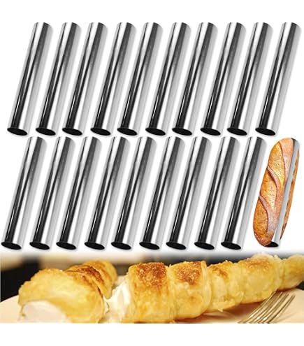 Kit De 21 Moules à Cannoli En Inox – Tubes Et Cônes Pour Pâtisserie, Croissants, Gaufres, Avec Brosse De Nettoyage