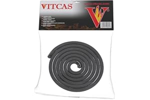 VITCAS 6mm 2m Black Stove Fire Rope for sealing Jointing and Gasketing - Suitable for wood-fired and multi-fuel stoves