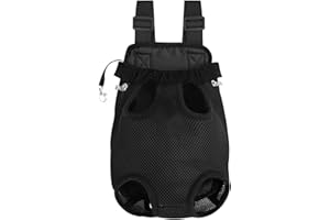 HTTDSLF Haustier Rucksack Hund Katzen Tragetasche, Haustier-Tragerucksack, Verstellbarer Hunde-Tragerrucksack, für Klein Mittler Hunde Katzen Welpen, L, Schwarz
