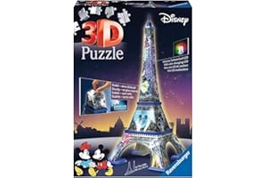 RAVENSBURGER Puzzle 3D Budynki nocą: Wieża Eiffla Disney
