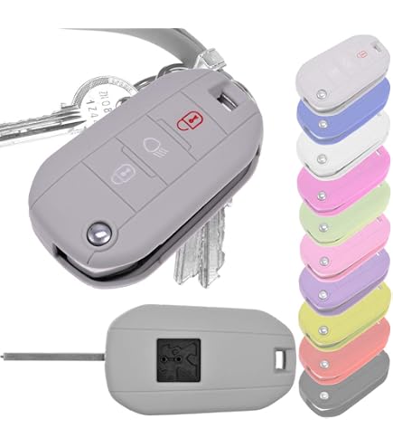 Kwmobile Coque Silicone Souple Pour Clé De Voiture Peugeot/Citroën 2 Boutons – Protection Noire Élégante Et Pratique