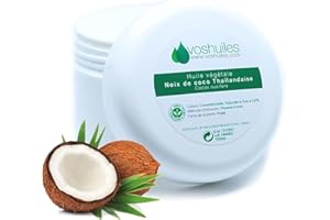 VOSHUILES.COM HUILES ESSENTIELLES & VEGETALES VOSHUILES - Huile Végétale de Noix de Coco Thaïlandaise 100ml - Hydratation Naturelle pour Peau et Cheveux- Soin Nourrissant- Qualité Premium- Usage Cosmétique