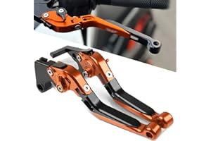 QJY-Motor Part-Store Motorcycle Adjustable Brake Clutch Lever CNC Aluminium for Duke 125, 200, 250, 390 (2011-2020) - Foldable, Length Adjustable, Adult, Unisex