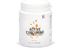 Nutripure | Active Curcumine 100% pure Cavacurmin® | Vegan | Antioxydant & anti inflammatoire naturel | Hydrosoluble : biodisponibilité 39X sans additif nocif | 90 gélules | 1 Mois | Made in France