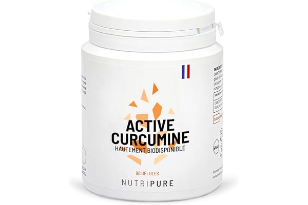 Nutripure | Active Curcumine 100% pure Cavacurmin® | Vegan | Antioxydant & anti inflammatoire naturel | Hydrosoluble : biodisponibilité 39X sans additif nocif | 90 gélules | 1 Mois | Made in France