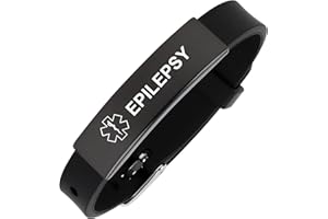 Aospkle Medical Alert Bracelet for Women Men, Adjustable Medical Alert Silicone Wristband for Diabetic Blood Thinner Epilepsy