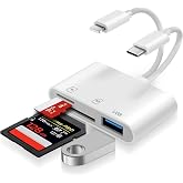 Loydia USB C Card Reader Digital Camera Adapter, [Apple MFi Certified] SD Card Reader for iPhone with SD/TF Card Slot and USB