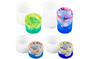 SENHAI - Set di 4 stampi cilindrici in silicone per portacandele, in resina epossidica, per portacandele, colata in resina, decorazione, matrimonio, decorazione per la casa