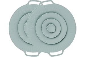 Astis 2 Pezzi Coperchio Universale in Silicone, Paraspruzzi Anti-Traboccamento, Protezione Contro Fuoriuscite Liquidi, Adatto per Pentole 15-25 cm, Coperchio Culinario Multiuso