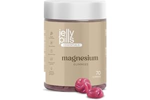 Jelly Pills® 1620 mg Citrate de magnésium et Vitamine B6-70 Gummies végétaliennes aromatisées aux baies apportant 180 mg de magnésium - Sans sucres ajoutés - Réduit la fatigue et l'épuisement