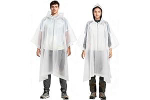 Aolegoo 2 pack of Rain Ponchos, EVA Portable Adults Waterproof Ponchos, Reusable raincoat with Hoods for Camping, Hiking Travel, Amusement Parks, Festival Mac