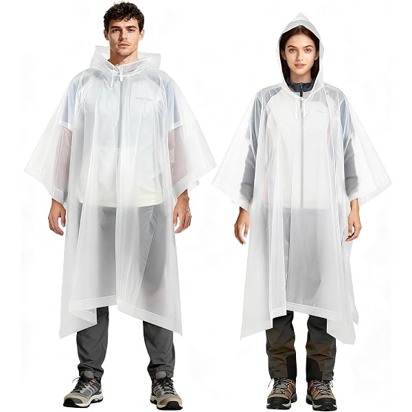 2 Ponchos De Pluie Imperméables Avec Capuche - Taille Unique (env. 119 Cm), Manches à Poignets - Pour Randonnée, Camping, Vélo, Voyage (violet)