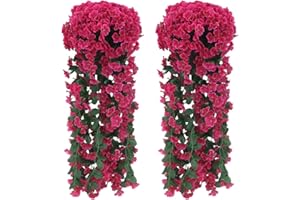 Fycooler Sztuczne wiszące kwiaty, odporne na promieniowanie UV, sztuczne wiszące rośliny, bukiet kwiatów, wiszące rośliny winorośli, opadające rośliny na ścianę, do domu, ogrodu, na podwórko, patio