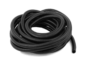 Uotyle Wellrohr, PP Leerrohr 5m Kabelrohr Flammhemmend Kabelschutzrohr Wasserdicht Flexibel Rohr Für Kabelschutz Schwarz Elektrorohr (AußenΦ:25mm,Innenφ20mm)