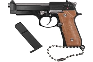 ZHONGREN Beretta 92F Mini Gun Llavero Metal Táctico Pistola Llavero con Piezas Movibles Modelo Realista Arma Colgante Colección Charm para Hombres Ejército Fan Regalo