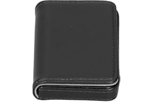 AUNMAS Estuche de Cuero para Tarjetas de Visita para Hombres y Mujeres, Estuche para Tarjetas de presentación, con Hebilla magnética, Estuche/portatarjetas de identificación para(Black)