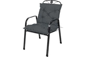 ‎TEXDEKO TexDeko® Garden Gartenstuhl Auflage Niedriglehner 100 x 50 cm Sitzkissen wasserabweisend Outdoor Rückenkissen niedrig Stuhlkissen hoher Komfort (Anthrazit)
