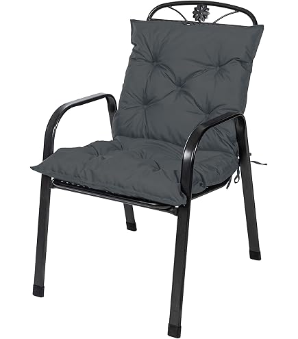 Lot De 2 Coussins Dossier Bas 40x80 Cm - Déhoussable, Avec Sangle, Pour Chaises De Jardin (vert)