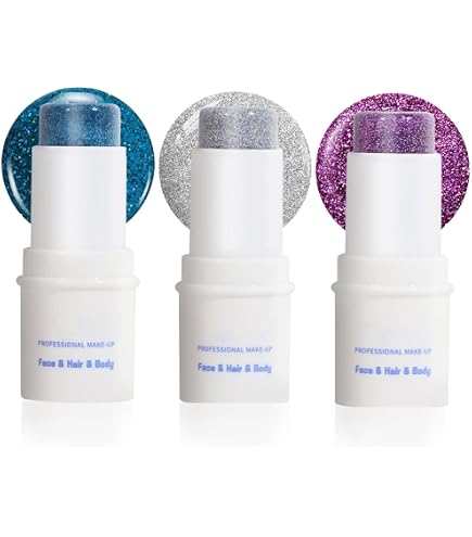 RoseFlower Glitzer-Gel-Stift – 4 Farben Set, Wasserfest, Für Festival, Party, Make-up