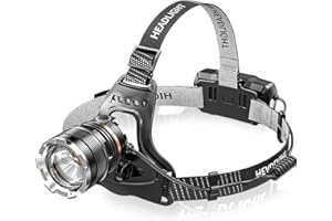 SEFITOPHER Head Torch Rechargeable,Super Bright 50000LM 6 Modes LED Headlight with Red Warning Light Motion Sensor,5200mAh USB Rechargeable Waterproof Adjustable Headlamp for Camping Running Fishing Outdoor