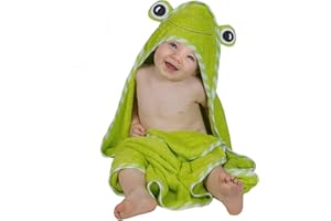 Aisawate Baby Handtuch mit Kapuze aus Bio-Bambus, Frosch, Badetücher mit Kapuze, ultraweich, dick und extra saugfähig, Badetuch für Kleinkinder, groß, 90 x 90 cm, Babypartys…