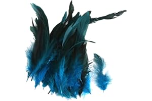 Mnixy Natürlicher Hahnschwanz Dekoration DIY Kopfschmuck 50 Federn Tiefblau Einheitsgröße