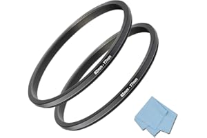 Komet Anello Step Down da 82 mm a 77 mm (confezione da 2), per filtro obiettivo della fotocamera, anello step-down, accessori per convertitore, in alluminio, nero