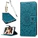 Price comparison product image Geniric S7 Edge Case, S7 Edge Leather Cover PU Leather Flip Case TPU Bumper Cover Kickstand Card Slots Holders & Wrist Strap Case for Samsung Galaxy S7 Edge - Blue