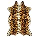 Produktbild iCasso Faux-Pelz-Tiger-Druck-Wolldecke, Tierdruck-Reihen-luxuriöse Faux-Rindleder-Wolldecken/Matten / Teppiche für die Verzierung des Ausgangs (50 * 90cm)