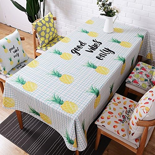 140*180cm green checkered pineapple Nordic Scandinavian modern ins table cloth cotton linen dining desk garden rectangular square Non-ironing eco-friendly table runner