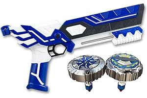 SILVERLIT Spinner M.A.D.- Spinner MAD Lanceur Double Tir avec 2 Toupies Incluses-Effets Lumineux-Jouet Compatible avec Toute La Gamme-Dès 5 Ans, 86311, Couleur Bleu