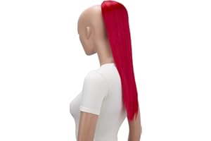 CAISHA 55 cm Postizo Extensiones De Cabello Trenza Con Cierre De Cordón Liso Rojo PH516