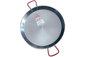 GARCIMA La ideale per paella in acciaio lucido, argento/rosso, 22 cm, 1 Pezzo