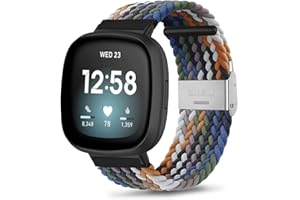 ZoRoll Correa Compatibile con Fitbit Versa 4/Versa 3/Fitbit Sense 2/Sense, Nylon Pulsera Woven Correas Compatibile con Fitbit Versa 4/Versa 3/Fitbit Sense 2/Sense - Color Vaquero