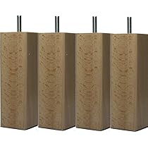 Set Di 4 Piedi Per Letto In Legno Wengé 6x6x20 Cm - Supporti Scandinavi Per Reti E Mobili - Foto 8
